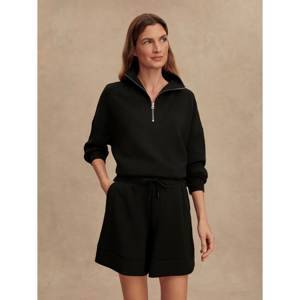 Varley Hawley Half Zip Sweat DoubleSoft Black Pullover Size 1X